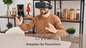  Presentation with video game - Presentation with young-hispanic-man-playing-video background and a coral colored foreground