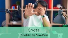  Presentation with video games playing - Presentation design enhanced with young-hispanic-man-playing-video background and a  colored foreground