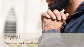  Presentation with closed - Slide deck featuring young-hispanic-man-praying background and a lemonade colored foreground