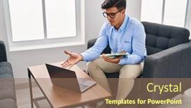  Presentation with psychology - Theme with young-hispanic-man-psychologist-having background and a coral colored foreground