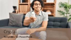  Presentation with psychology - Presentation theme featuring young-hispanic-man-psychologist-prescribe background and a coral colored foreground