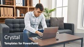  Presentation with psychology - PPT theme enhanced with young-hispanic-man-psychologist-using background and a dark gray colored foreground