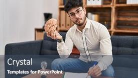  Presentation with writing - Slide deck consisting of young-hispanic-man-psychologist-writing background and a ocean colored foreground