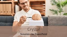  Presentation with psychology - Presentation featuring young-hispanic-man-psychology-holding background and a coral colored foreground