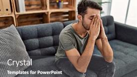  Presentation with psychology - Slide set featuring young-hispanic-man-psychology-patient background and a dark gray colored foreground