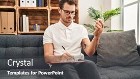  Presentation with psychology - PPT theme consisting of young-hispanic-man-psychology-prescibe background and a dark gray colored foreground