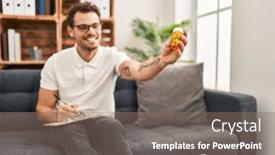  Presentation with psychology - Slides with young-hispanic-man-psychology-prescibe background and a gray colored foreground