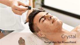  Presentation with facial - PPT theme enhanced with young-hispanic-man-relaxed-having background and a coral colored foreground