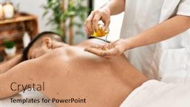  Presentation with skin - PPT theme having young-hispanic-man-relaxed-having background and a coral colored foreground