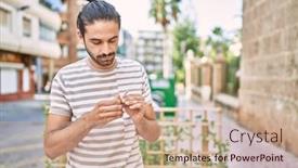  Presentation with rolling mills - Presentation design consisting of young-hispanic-man-rolling-cigarette background and a soft green colored foreground