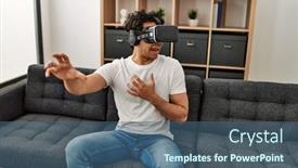  Presentation with young children playing multicultural - PPT layouts with young-hispanic-man-scared-playing background and a ocean colored foreground