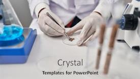  Presentation with sample - PPT theme with young-hispanic-man-scientist-holding background and a light gray colored foreground