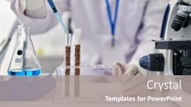  Presentation with pipette - Slides with young-hispanic-man-scientist-using background and a gray colored foreground