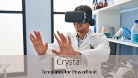  Presentation with virtual laboratory - Slides featuring young-hispanic-man-scientist-using background and a mint green colored foreground