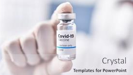  Presentation with medical vaccine - Presentation design with young-hispanic-man-scientist-wearing background and a sky blue colored foreground