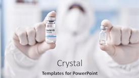  Presentation with medical vaccine - Presentation consisting of young-hispanic-man-scientist-wearing background and a light gray colored foreground