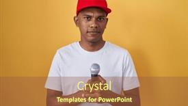  Presentation with hispanic - Slides enhanced with young-hispanic-man-singing-song background and a  colored foreground