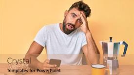  Presentation with hispanic - Cool new presentation with young-hispanic-man-sitting backdrop and a coral colored foreground