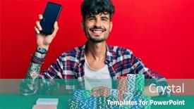  Presentation with standing sitting - PPT layouts having young-hispanic-man-sitting background and a teal colored foreground