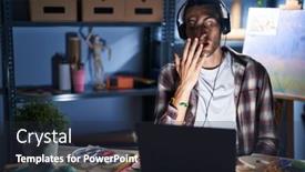  Presentation with art - PPT layouts featuring young-hispanic-man-sitting background and a wine colored foreground