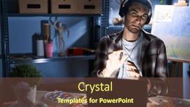  Presentation with late - PPT layouts consisting of young-hispanic-man-sitting background and a tawny brown colored foreground