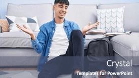  Presentation with floor - Theme with young-hispanic-man-sitting background and a  colored foreground