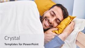  Presentation with sleepy yawning man driving car - Presentation with young-hispanic-man-sleeping background and a light gray colored foreground