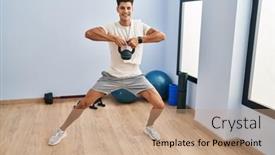  Presentation with confident - Presentation theme with young-hispanic-man-smiling-confident background and a  colored foreground