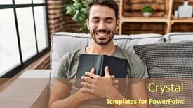  Presentation with confident - Presentation theme having young-hispanic-man-smiling-confident background and a coral colored foreground