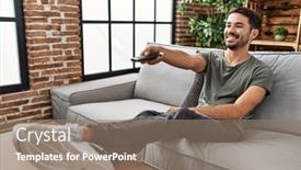  Presentation with confident - PPT layouts featuring young-hispanic-man-smiling-confident background and a coral colored foreground