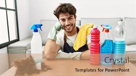  Presentation with confident - Presentation theme having young-hispanic-man-smiling-confident background and a  colored foreground