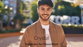  Presentation with confident - Slides featuring young-hispanic-man-smiling-confident background and a coral colored foreground