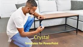  Presentation with confident - Slide set having young-hispanic-man-smiling-confident background and a violet colored foreground