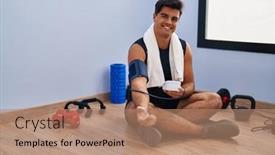  Presentation with confident - Slide deck consisting of young-hispanic-man-smiling-confident background and a coral colored foreground