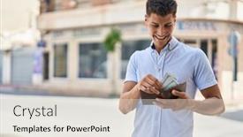  Presentation with wall street stocks - Presentation featuring young-hispanic-man-smiling-confident background and a lemonade colored foreground