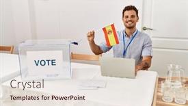  Presentation with confident - Presentation consisting of young-hispanic-man-smiling-confident background and a sky blue colored foreground