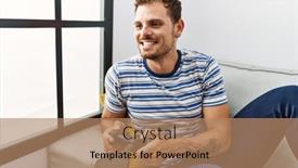  Presentation with video game - PPT theme consisting of young-hispanic-man-smiling-confident background and a coral colored foreground