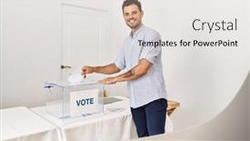  Presentation with voting - Slide set featuring young-hispanic-man-smiling-confident background and a light gray colored foreground