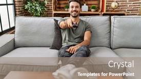  Presentation with confident - PPT theme featuring young-hispanic-man-smiling-confident background and a  colored foreground