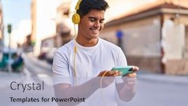  Presentation with video game - Presentation featuring young-hispanic-man-smiling-confident background and a  colored foreground