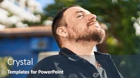  Presentation with breathing - Slide set featuring young-hispanic-man-smiling-confident background and a ocean colored foreground