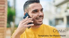  Presentation with confident - PPT theme enhanced with young-hispanic-man-smiling-confident background and a yellow colored foreground