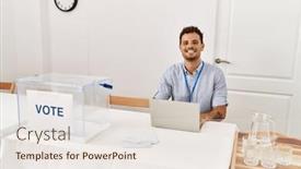  Presentation with college - Slide deck featuring young-hispanic-man-smiling-confident background and a lemonade colored foreground