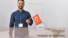  Presentation with college - Presentation theme having young-hispanic-man-smiling-confident background and a  colored foreground