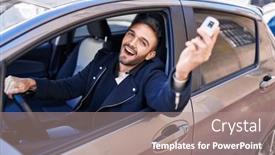  Presentation with car key - Slides enhanced with young-hispanic-man-smiling-confident background and a coral colored foreground