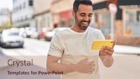  Presentation with confident - Slide set consisting of young-hispanic-man-smiling-confident background and a  colored foreground