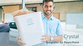  Presentation with recycling - Theme enhanced with young-hispanic-man-smiling-happy background and a sky blue colored foreground