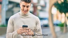  Presentation with college education happy smiling - Beautiful presentation theme featuring young-hispanic-man-smiling-happy backdrop and a  colored foreground