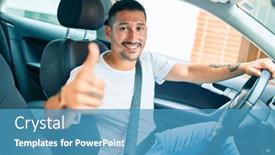  Presentation with hispanic - PPT theme featuring young-hispanic-man-smiling-happy background and a teal colored foreground