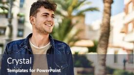  Presentation with college education happy smiling - Theme featuring young-hispanic-man-smiling-happy background and a tawny brown colored foreground